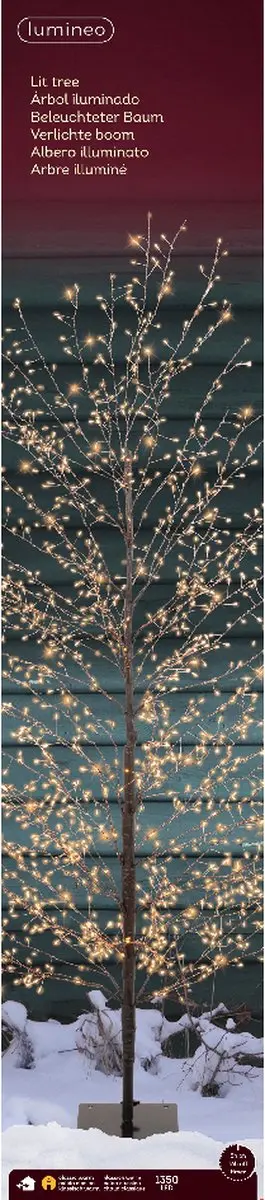 Lumineo Micro LED Kerstboom 150cm - 1350 LEDs - Zwart - afbeelding 3 van 4