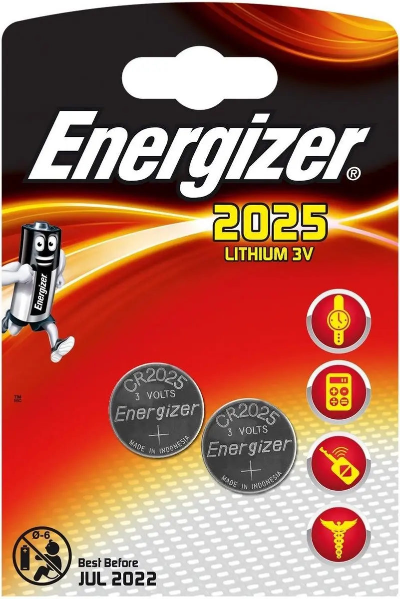 Energizer CR2025 Lithium Button Cell Battery 3 V