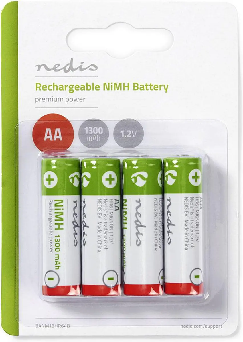 Nedis Oplaadbare NiMH-batterij AA 1300 mAh