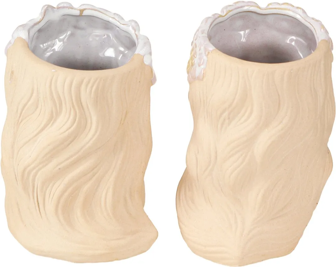 Kaemingk Keramieken Plantenbak Meisje - Ø7,5cm H16cm - 2 Stuks Roze