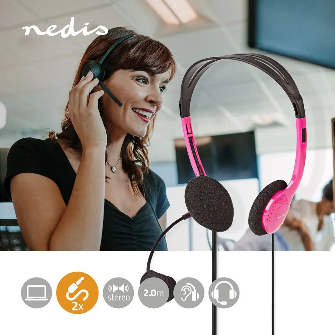 Nedis PC-Headset CHST100PK - Roze