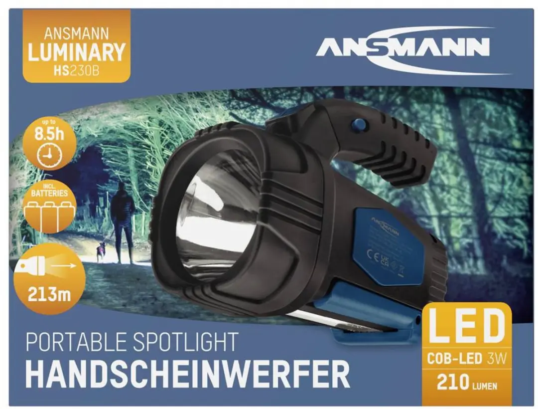 Ansmann HS230B Werklamp LED - 210 lm - Zwart/Blauw - afbeelding 4 van 6