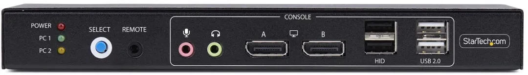 Startech P2ADD121D-KVM-SWITCH KVM Switch 2-Port Dual Monitor - 4K 60Hz - USB Hub - Zwart