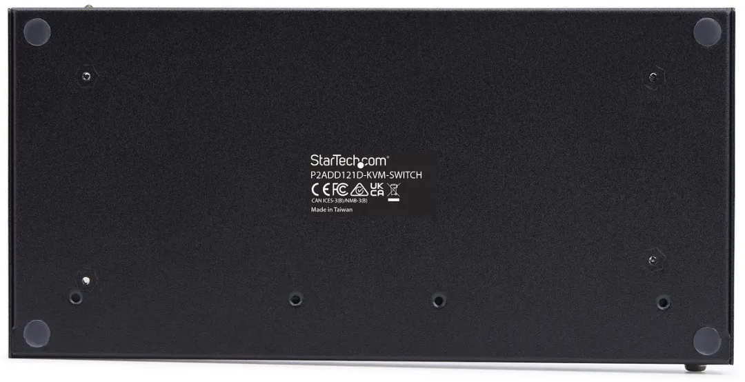 Startech P2ADD121D-KVM-SWITCH KVM Switch 2-Port Dual Monitor - 4K 60Hz - USB Hub - Zwart