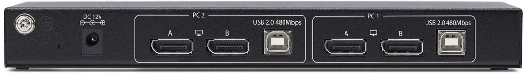 Startech P2ADD121D-KVM-SWITCH KVM Switch 2-Port Dual Monitor - 4K 60Hz - USB Hub - Zwart