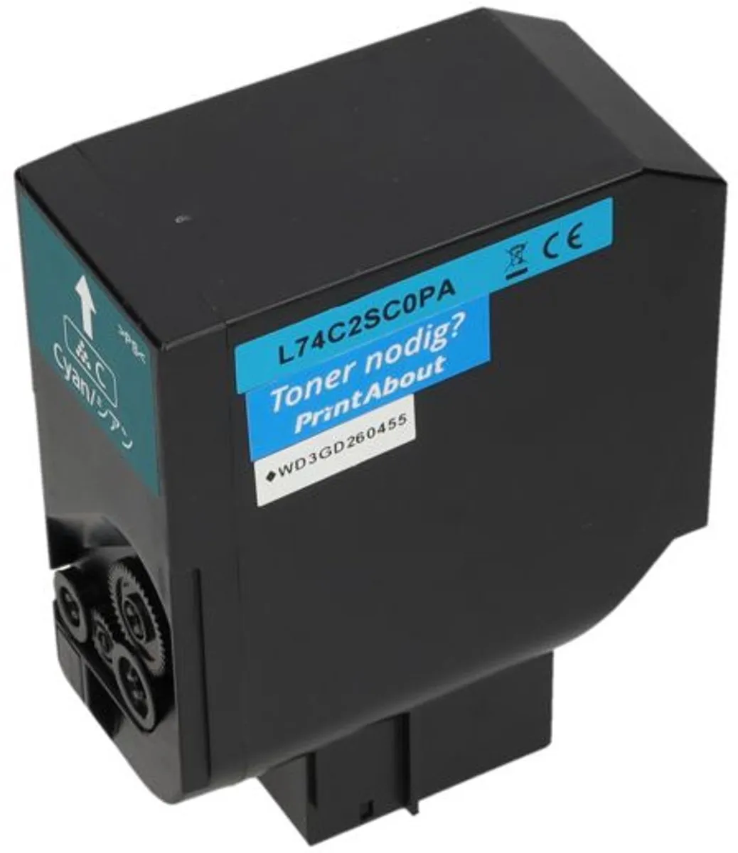 PrintAbout Lexmark 74C2SC0-PA Toner Cyaan - 7.700 Pagina's