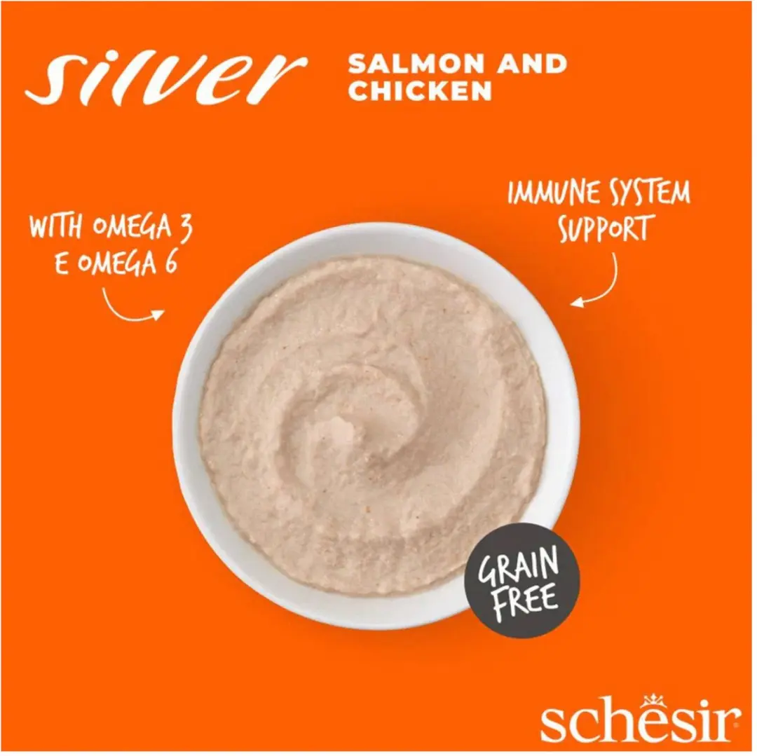 Schesir Silver Mousse Kattenvoer Zalm - 80g - afbeelding 2 van 5