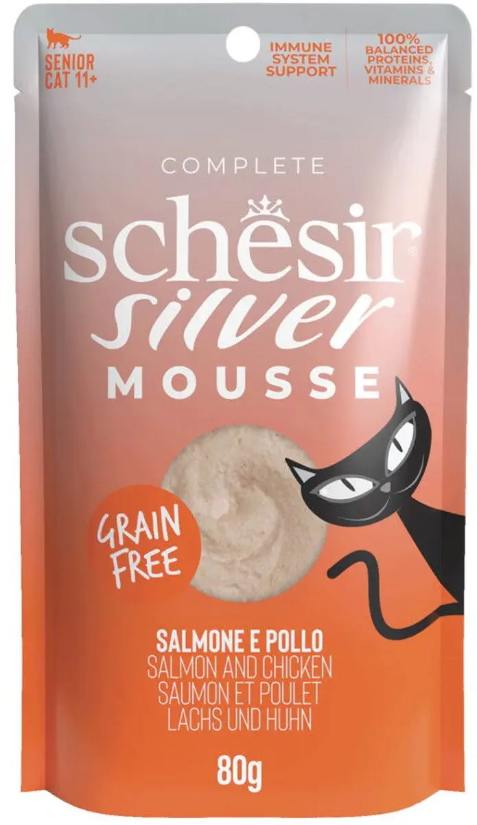 Schesir Silver Mousse Kattenvoer Zalm - 80g - afbeelding 5 van 5