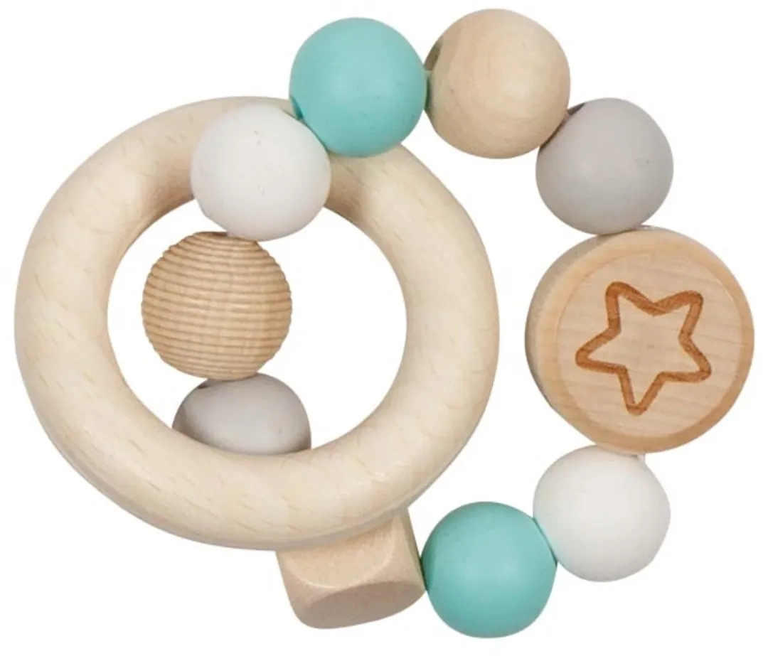 Goki Baby Bijtring Ster Turkoois Ø9cm