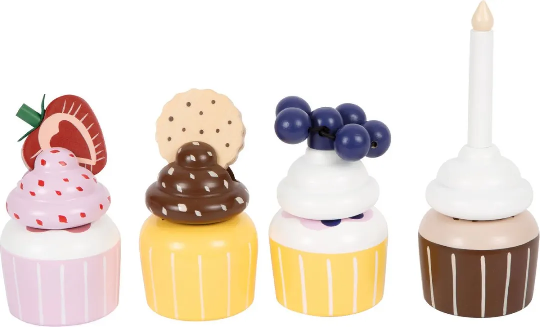 Small Foot Houten Speeleten Etagère Cupcakes 13-delig - Multicolor