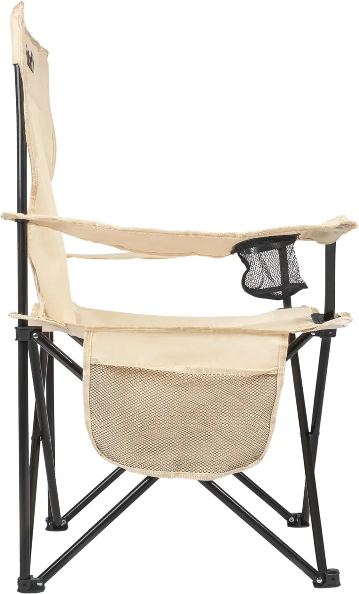 VirtuFit Opvouwbare Campingstoel - Strandstoel met Armsteunen - Beige - afbeelding 3 van 6