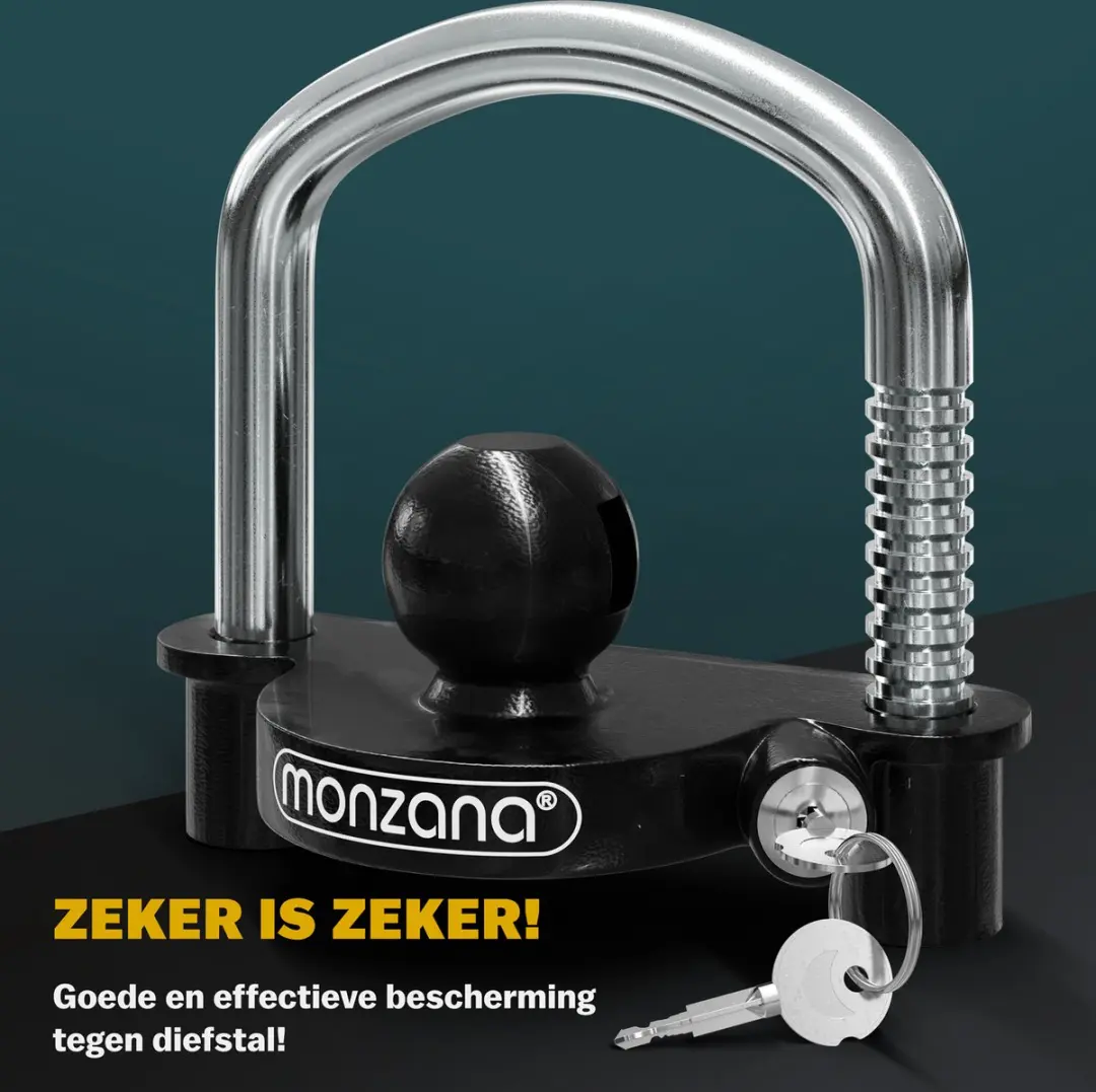 Monzana Disselslot - Verchroomd Staal incl. 2 Sleutels - Zwart - afbeelding 2 van 6