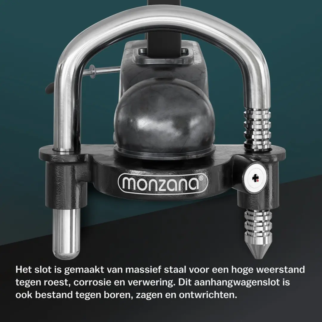 Monzana Disselslot - Verchroomd Staal incl. 2 Sleutels - Zwart - afbeelding 5 van 6