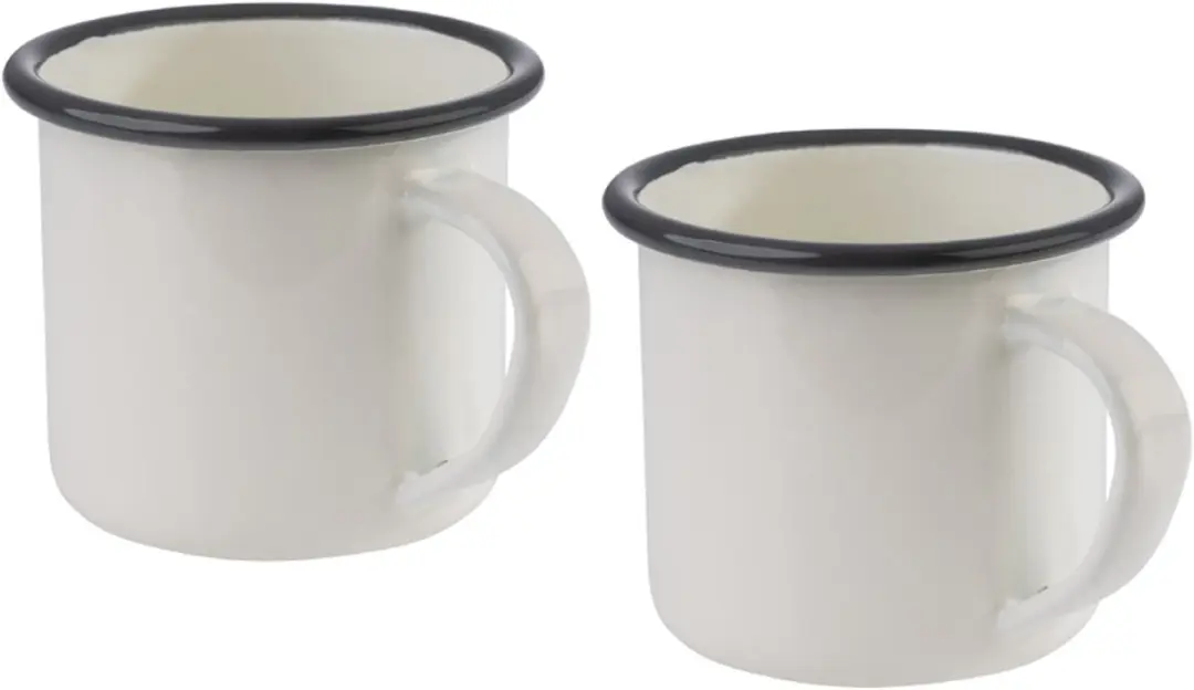 APS Emaille mok met handvat, 350 ml, set van 2