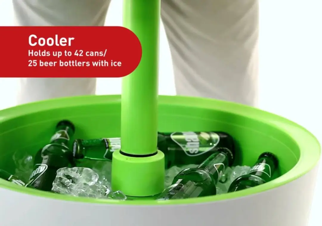 Keter Drankenkoeler Bijzettafel 30L - Ø50cm - Wit/Bruin - afbeelding 6 van 6