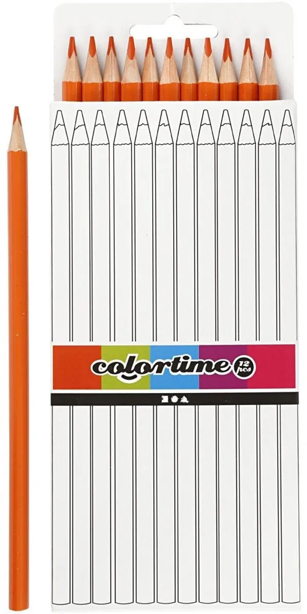 Colortime Kleurpotlood 3mm - 12 Stuks - Oranje