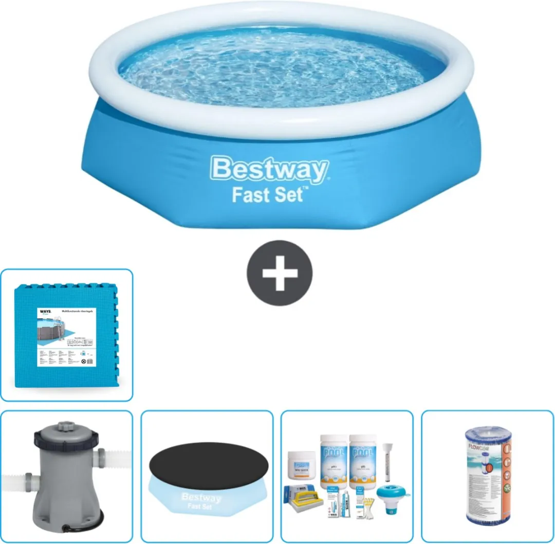 Bestway Fast Set Zwembad 244x61cm Blauw - 1880L