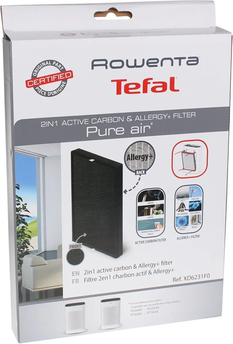 Tefal Rowenta XD6231 Koolstoffilter - Zwart