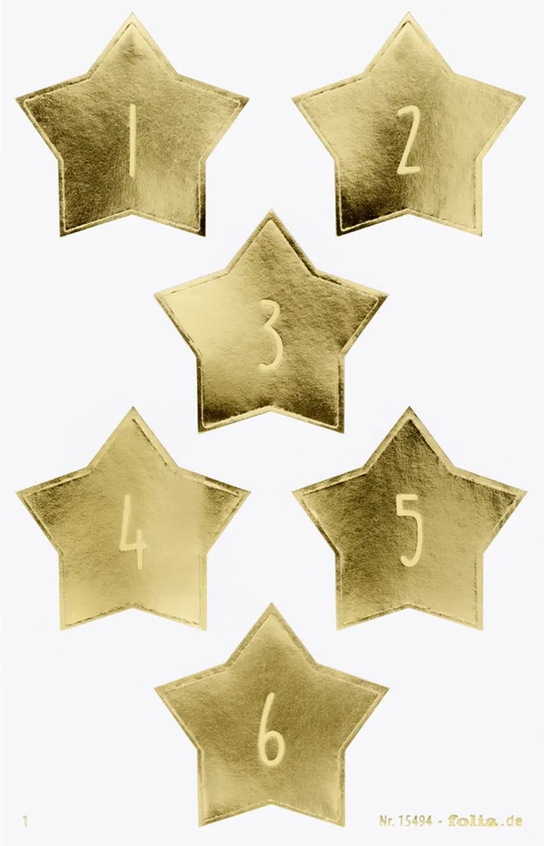Folia Adventsstickers STARS GOLD