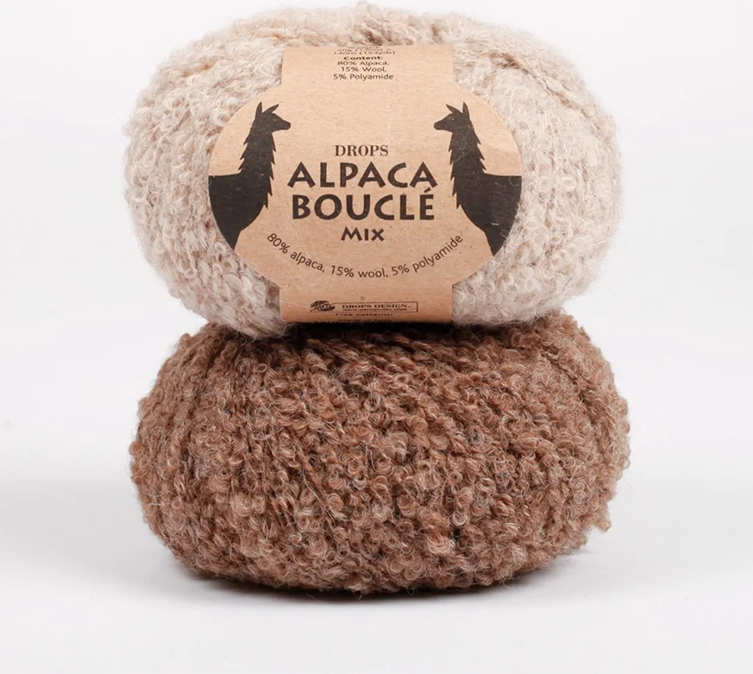 Drops Alpaca Bouclé Mix Wol Garen - Grijs