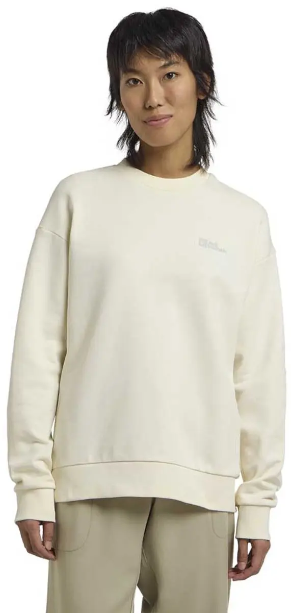 Jack Wolfskin Essential Crewneck Sweatshirt Beige XS Vrouw