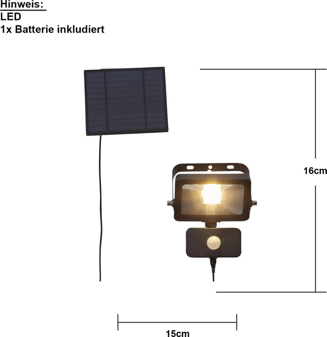 Star Trading Solar Spotlight Powerspot 15cm - Zwart