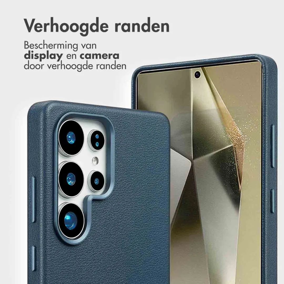 Accezz Hoesje Samsung Galaxy S25 Ultra - Leather Bookcase 2-in-1 Nightfall Blue