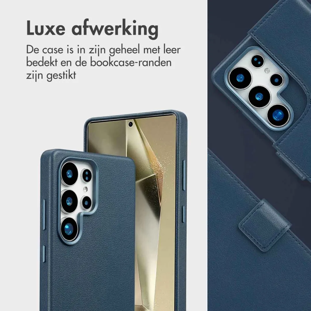 Accezz Hoesje Samsung Galaxy S25 Ultra - Leather Bookcase 2-in-1 Nightfall Blue