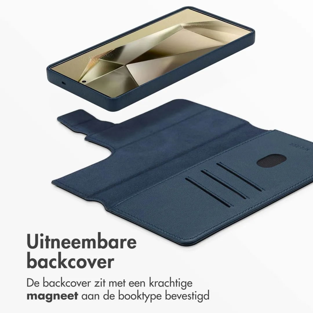 Accezz Hoesje Samsung Galaxy S25 Ultra - Leather Bookcase 2-in-1 Nightfall Blue