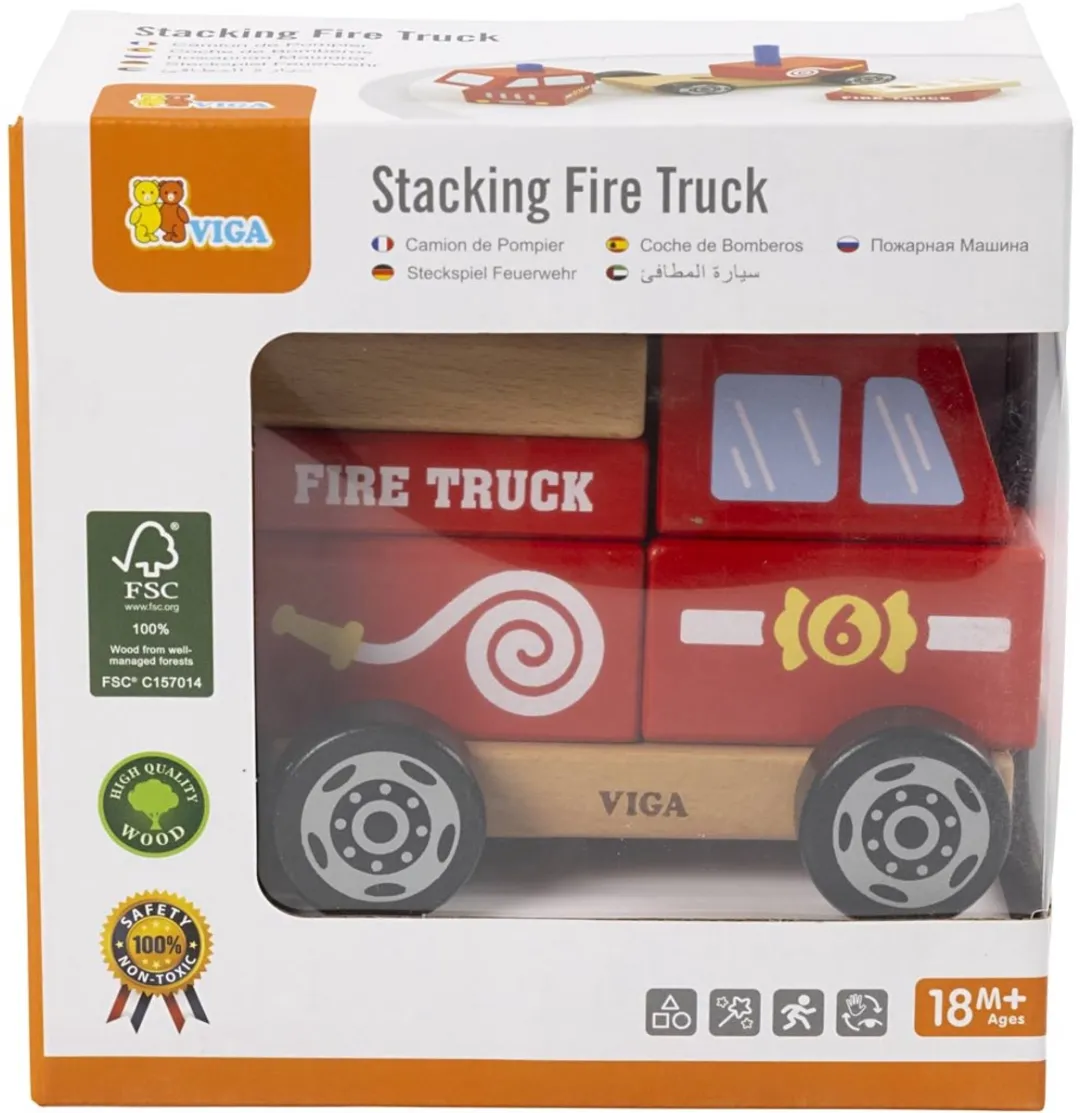 Vigatoys Stapelauto Brandweer 50203 - Rood