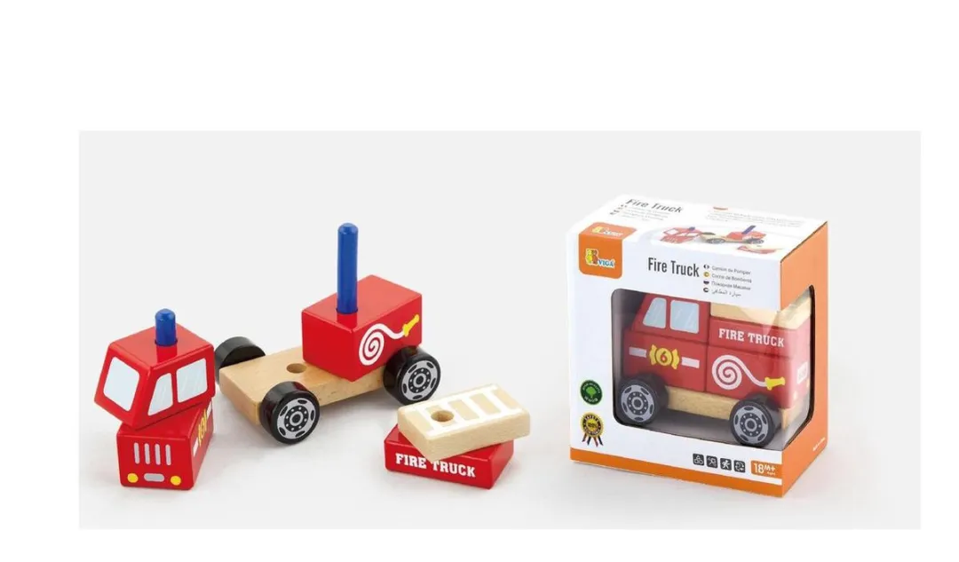 Vigatoys Stapelauto Brandweer 50203 - Rood