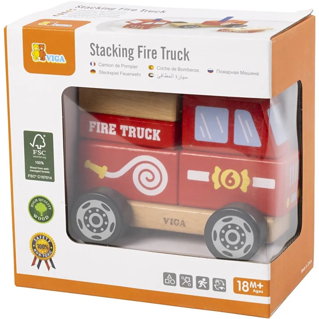 Vigatoys Stapelauto Brandweer 50203 - Rood