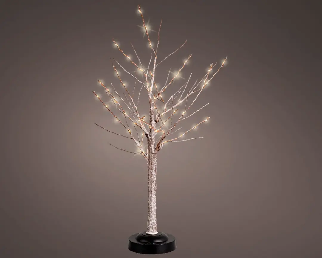 Sfeervolle decorboom met 60 warm witte LEDs en timer
