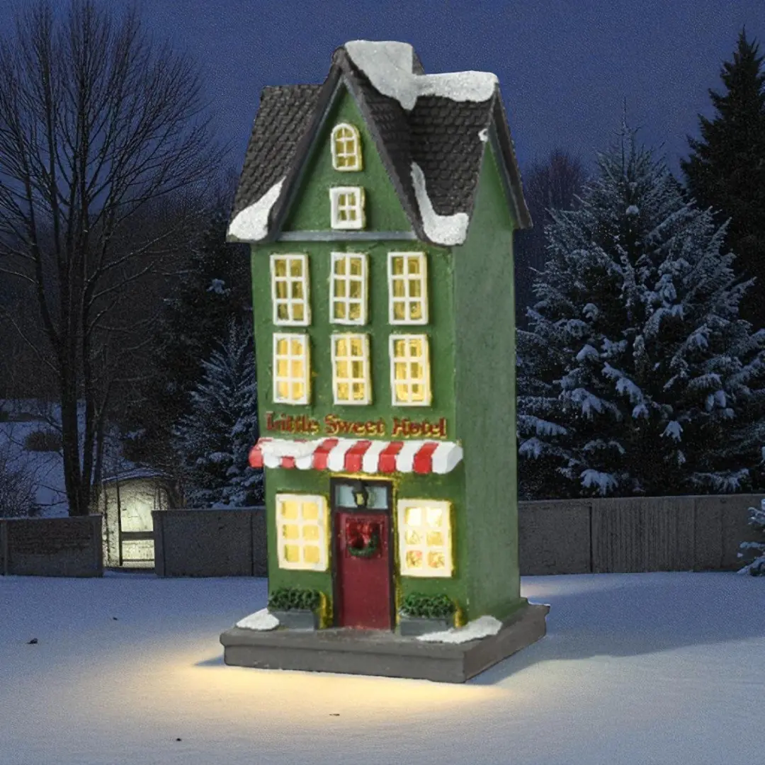 Groen LED kersthuisje