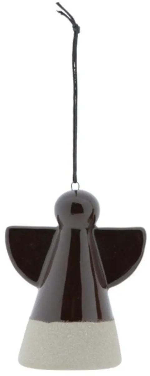 Home Society Kerst Hanger Engel Porselein Dark Brown