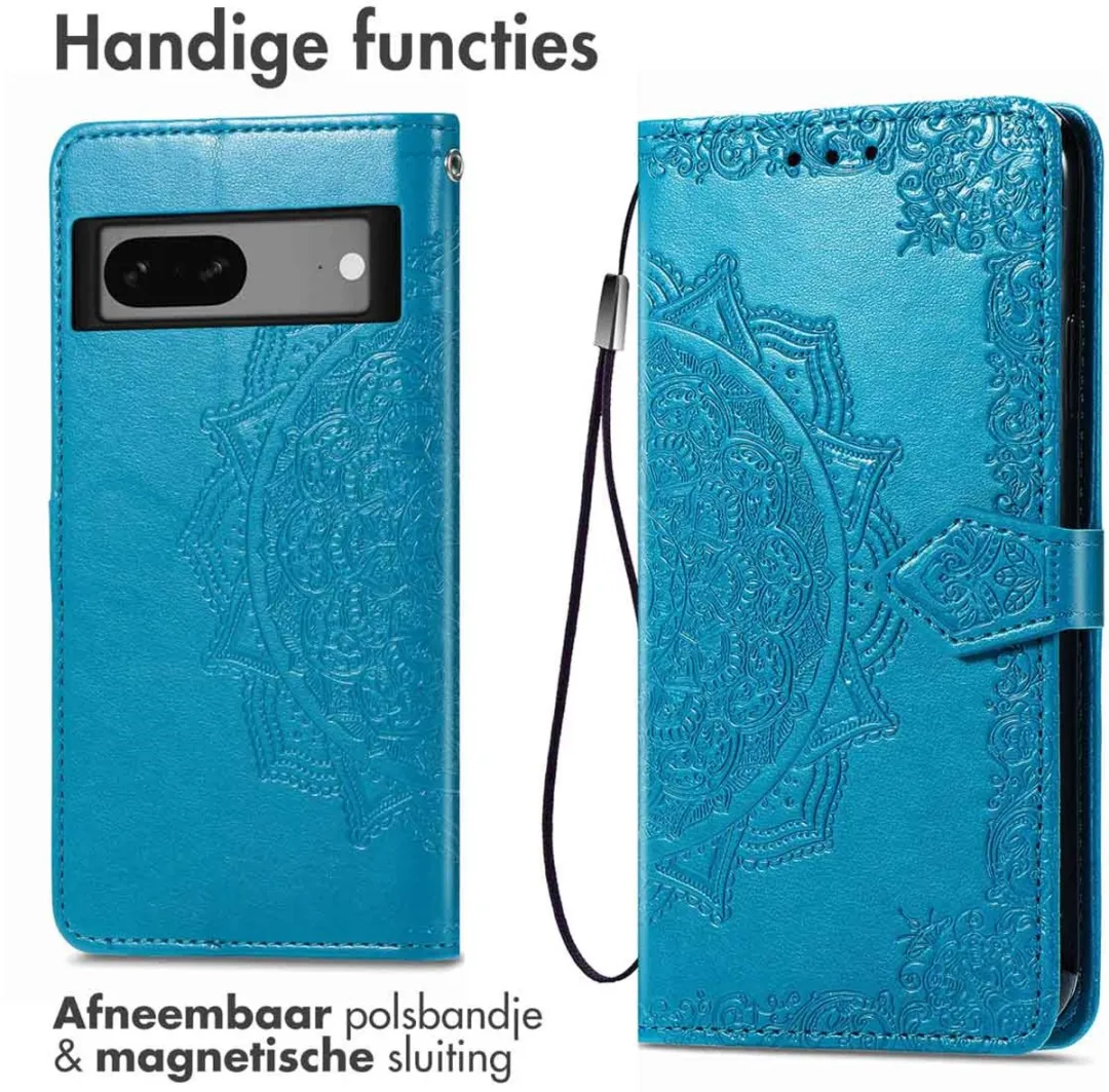 imoshion Hoesje Google Pixel 7 Mandala Bookcase - Turquoise