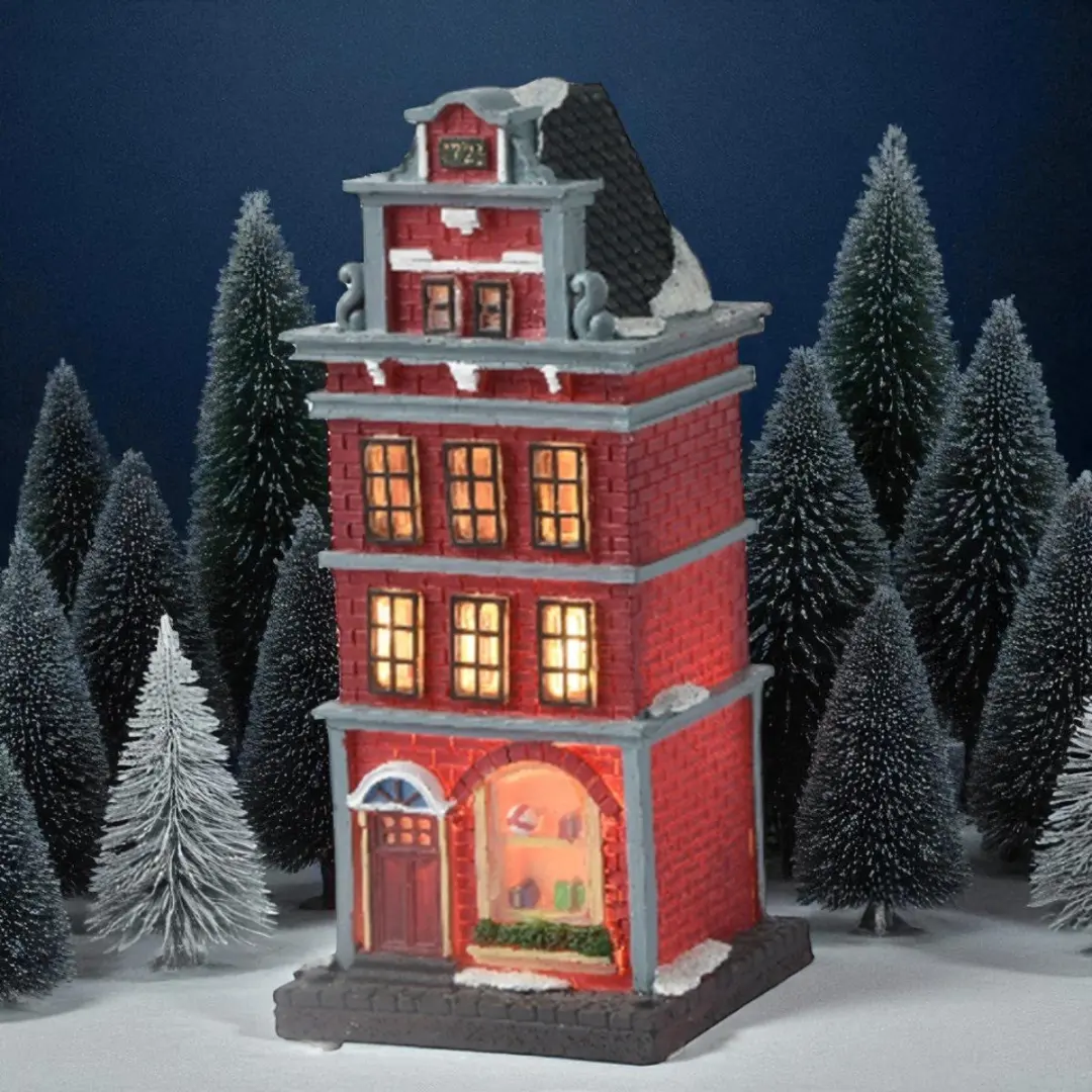 Rood LED kersthuisje voor kerstdorp