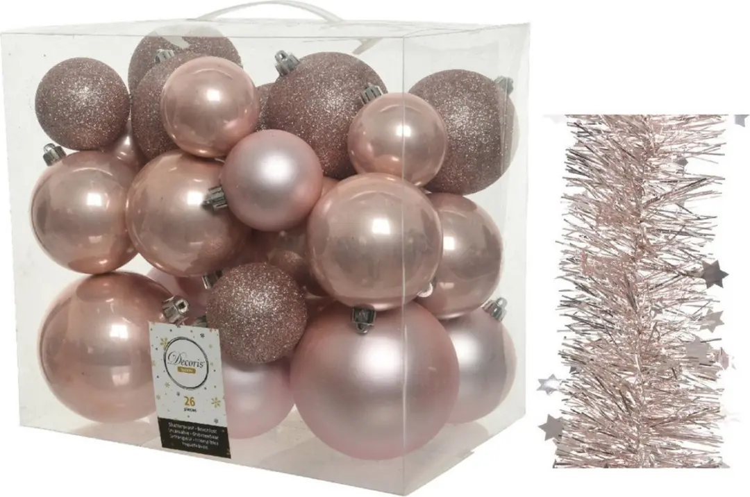 Decoris kerstversiering kunststof kerstballen