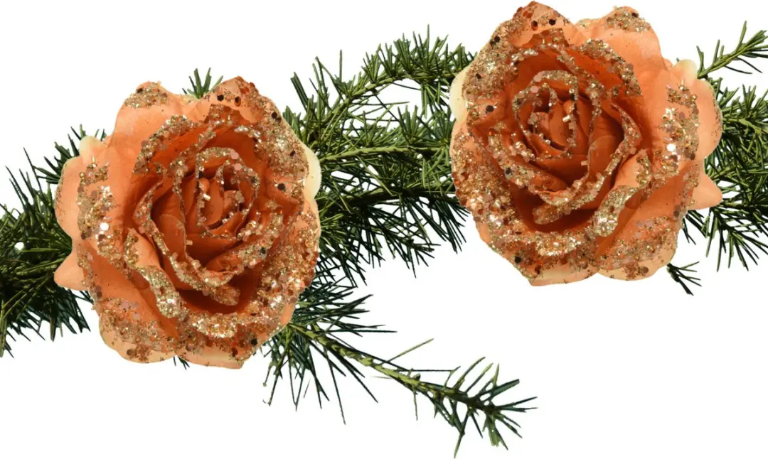 Kerstboom bloemen op clip