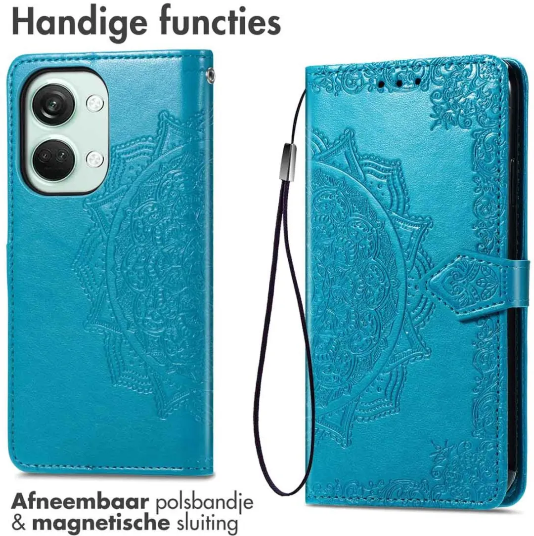 Imoshion Hoesje OnePlus Nord 3 Mandala Bookcase - 3 Pasjes - Turquoise
