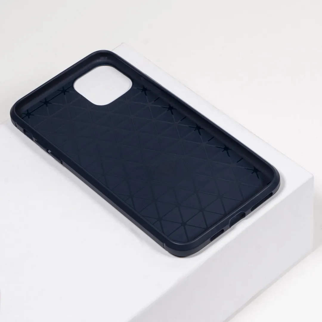 BMAX Carbon Soft Case iPhone 11 Pro Max - Blauw