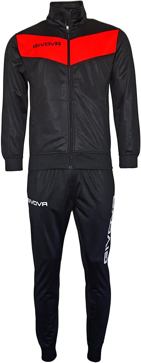 Givova Visa Trainingspak - Triacetaat - Rood/Zwart - XXL - afbeelding 4 van 6