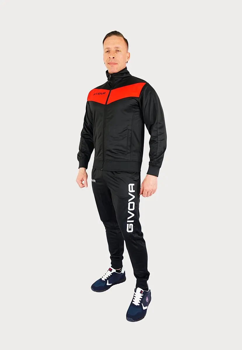 Givova Visa Trainingspak - Triacetaat - Rood/Zwart - XXL - afbeelding 2 van 6