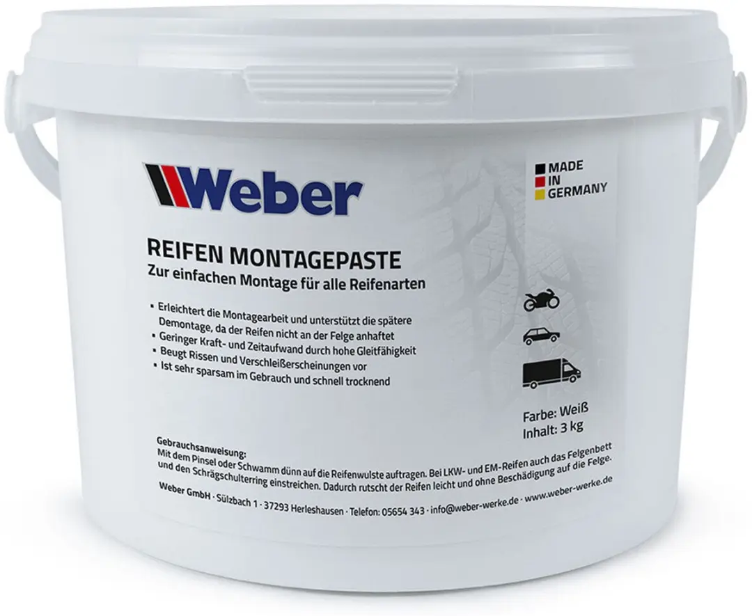 Weber bandenmontagepasta wit 3 kg
