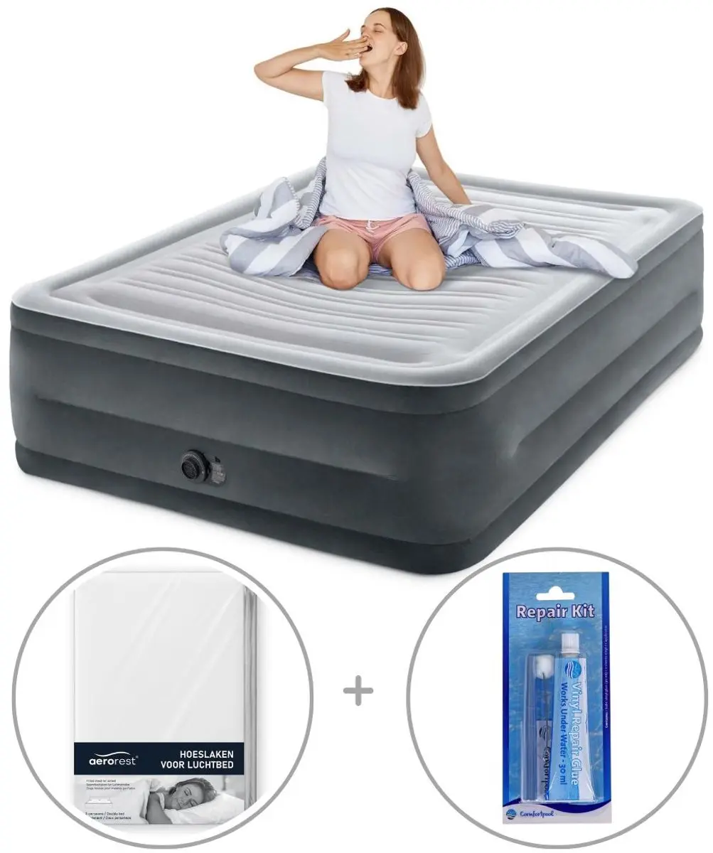 Intex Queen Comfort-Plush Luchtbed met ingebouwde pomp
