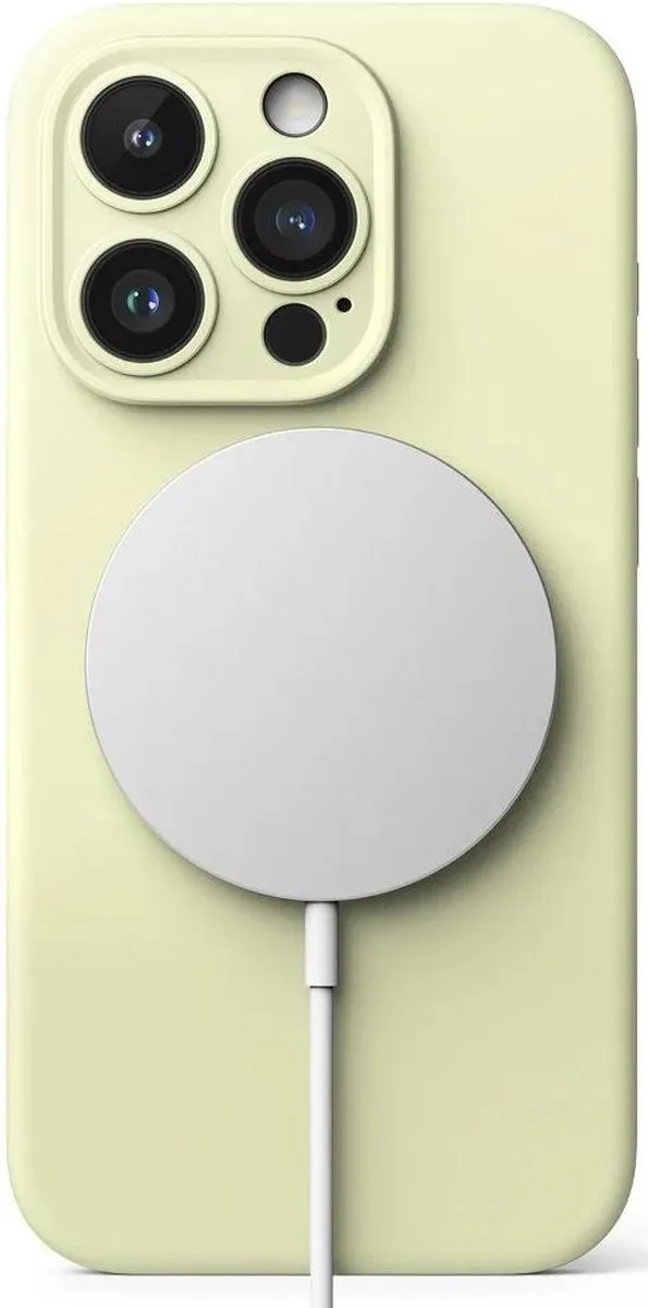 Ringke Silicone Hoesje iPhone 15 Pro - Geel - MagSafe