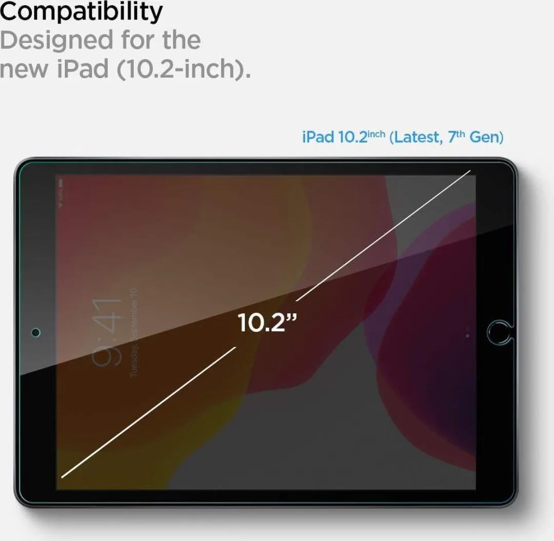 Spigen Glas.tR SLIM AGL00236 Screenprotector - iPad 10.2" Transparant
