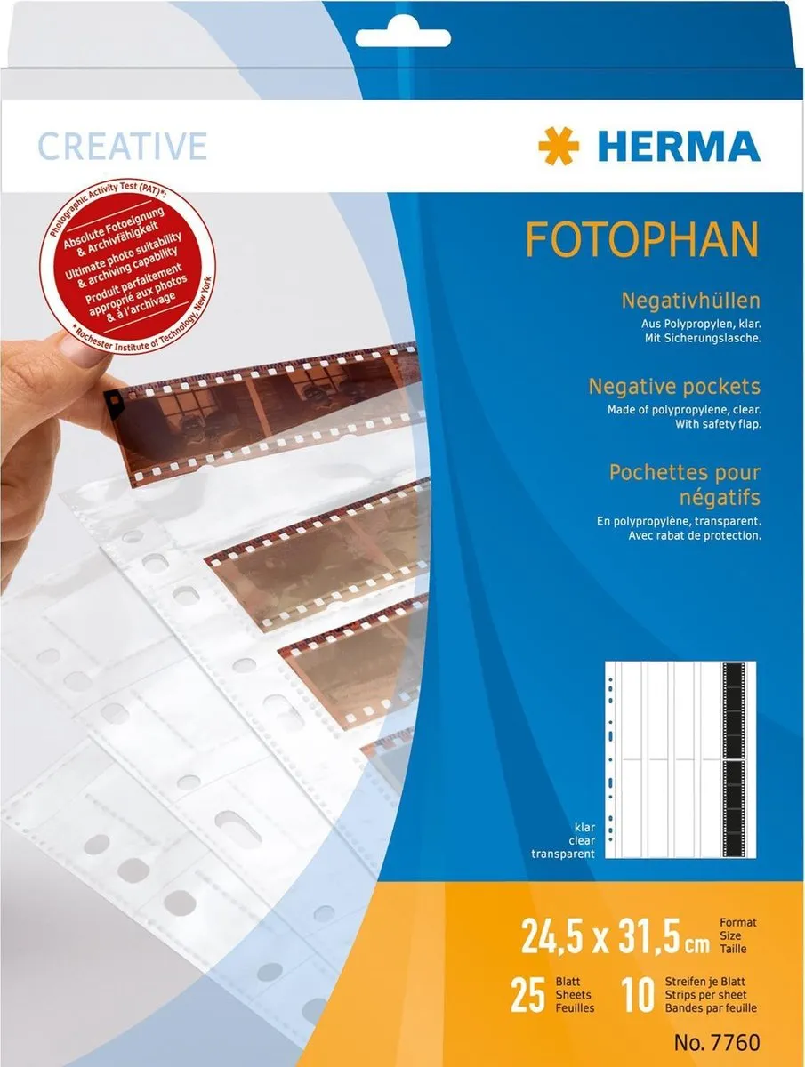 Herma Negatiefhoezen KB 4-strippen PP 25 vel