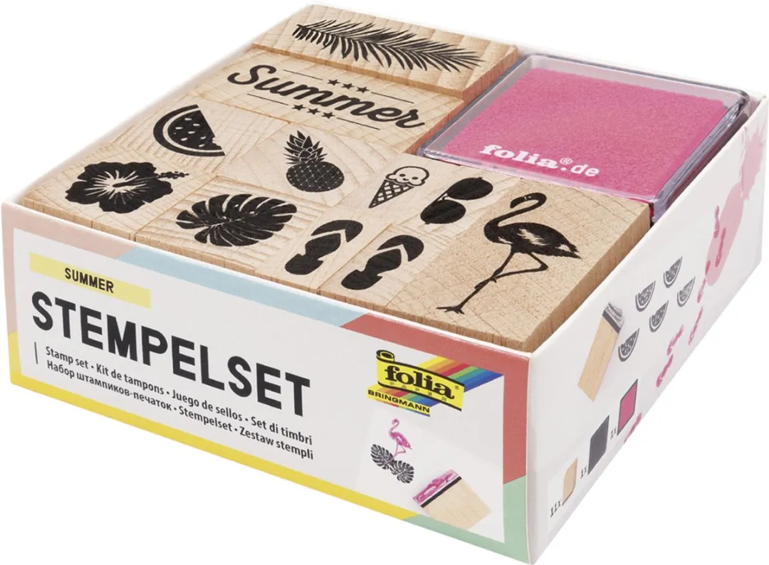 Folia Stempelset Summer-Zomer 31101 - 11 Stuks - Hout