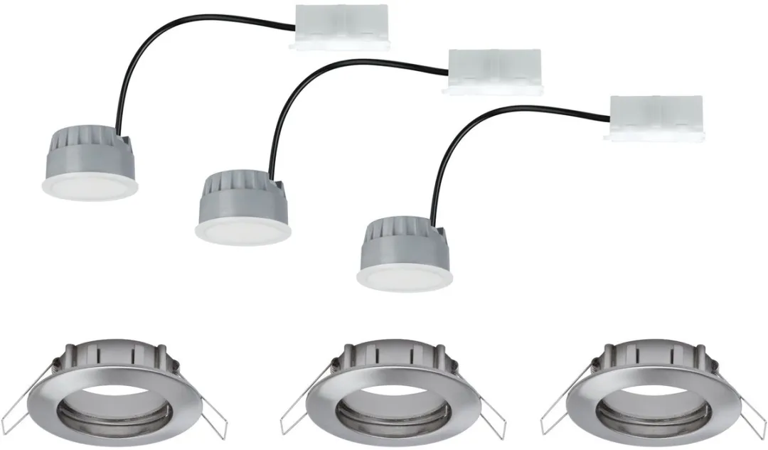 Paulmann LED Coin Inbouwlamp 3x6,8W 380lm 2700K - Staal geborsteld